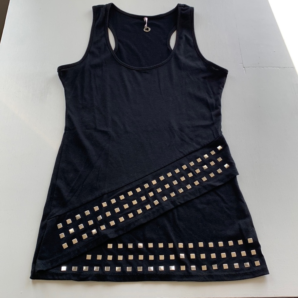 Robin K Black Knit Studded top Small
